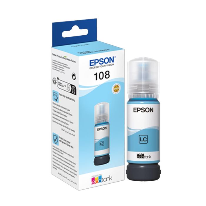 Bouteille D'encre Original EPSON ECOTANK 108 - Cyan Light(C13T09C54A)