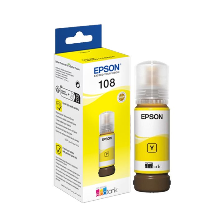 Bouteille D'encre Original EPSON ECOTANK 108 - Jaune(C13T09C44A)