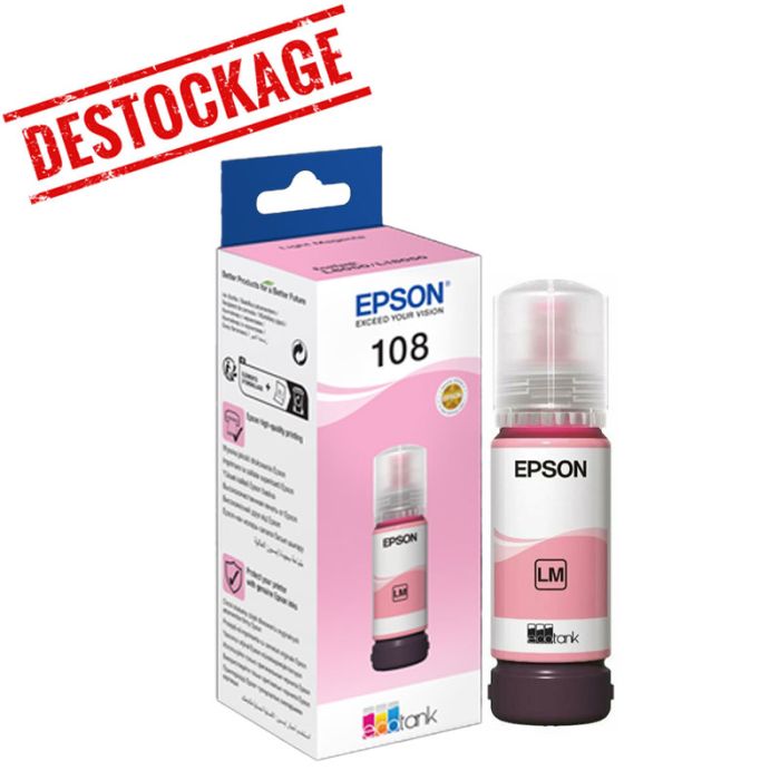 Bouteille D'encre Original EPSON ECOTANK 108 - Magenta Light(C13T09C64A)