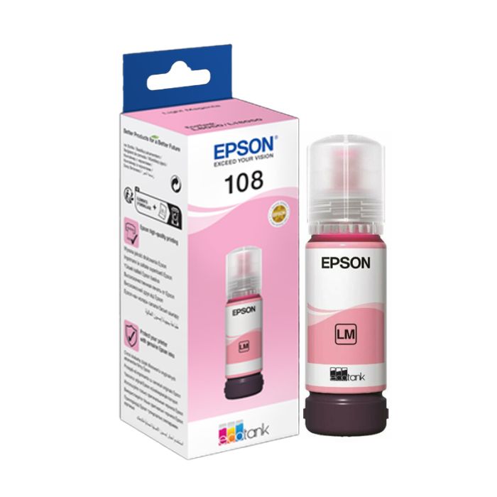 Bouteille D'encre Original EPSON ECOTANK 108 - Magenta Light(C13T09C64A)