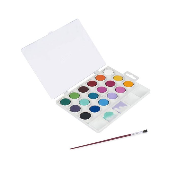 Jovi - Kit d'Aquarelles avec Pinceau, 24 godets de 22mm, Couleurs