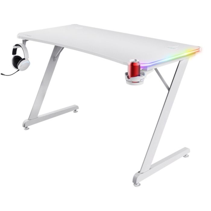 Bureau de Gaming TRUST GXT 709 Luminus RGB - Blanc