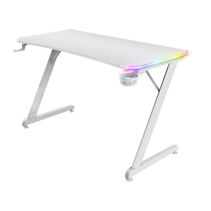 Bureau de Gaming TRUST GXT 709 Luminus RGB - Blanc