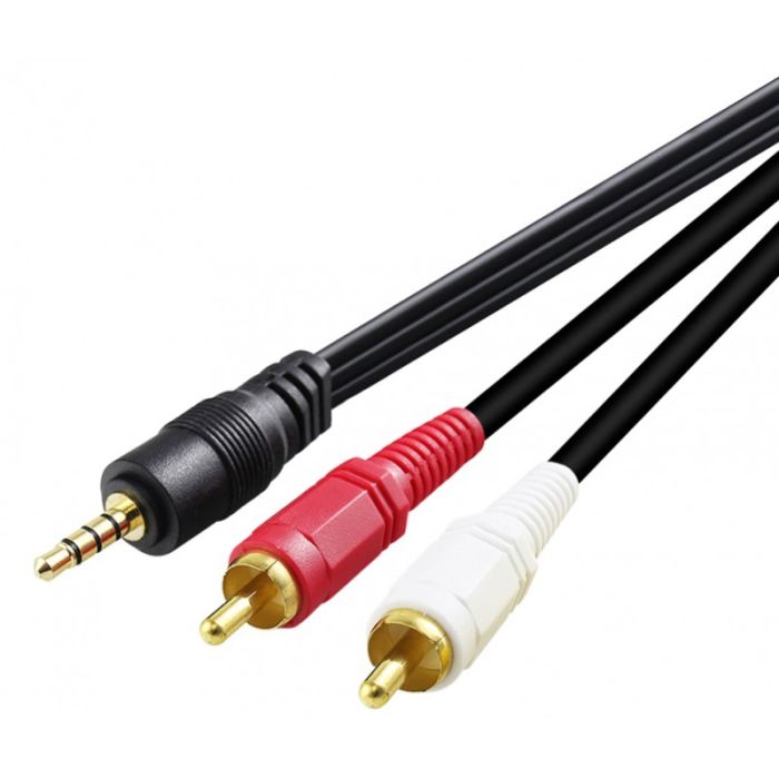 Câble Audio/Vidéo Jack Vers 2 x RCA 1.5 Mètre