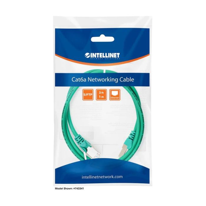 Câble Réseau INTELLINET CAT6a S/FTP RJ45 1M - Vert