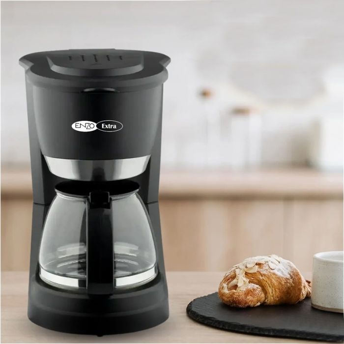 Cafetière Percolateur Bialetti Design - 4-12 Tasses, Acier Laqué Noir, Fonction Keep Warm - 875W