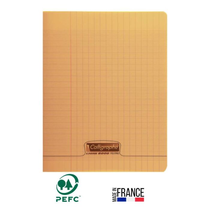 Cahier Piqûre CALLIGRAPHE 192 Pages 90 Gr Seyès 17x22-Orange