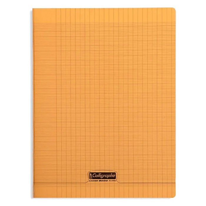 Cahier Piqûre CALLIGRAPHE 192 Pages 90 Gr Seyès 24x 32 cm - Orange  