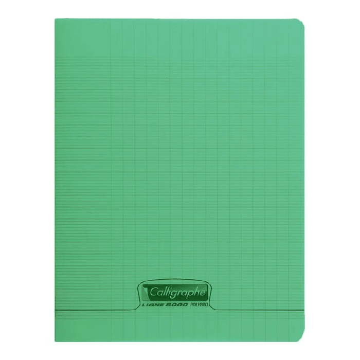 Cahier Piqûre CALLIGRAPHE 96 Pages 90 Gr Seyès 24x32 cm - Vert