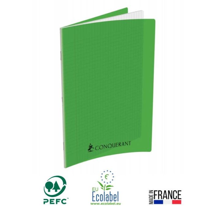 Cahier Piqûre CONQUERANT 192 Pages Seyès 70gr 24x32 cm - Vert