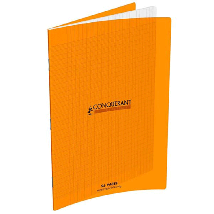 Cahier Piqûre CONQUERANT 96 Pages 90 Gr Seyès 17x22 cm - Orange 