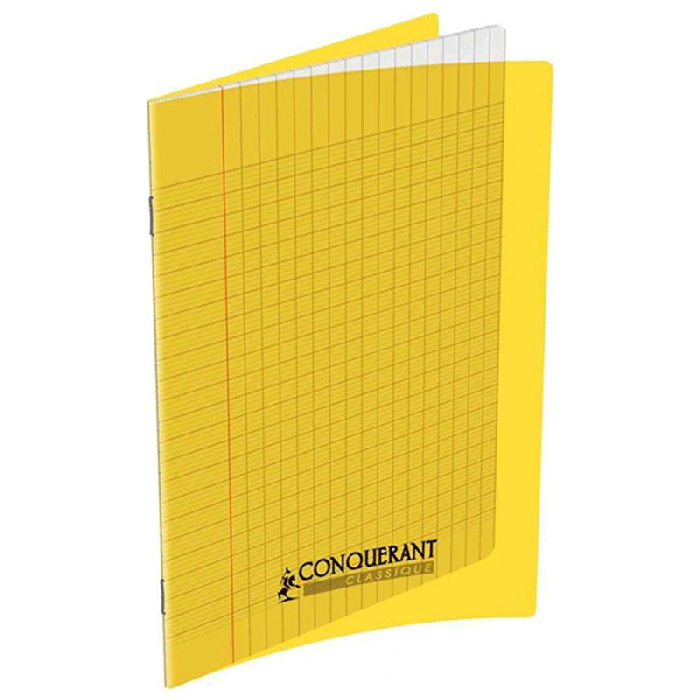 Cahier Piqûre CONQUERANT 96 Pages 90 Gr Seyès 17x22cm - Jaune 