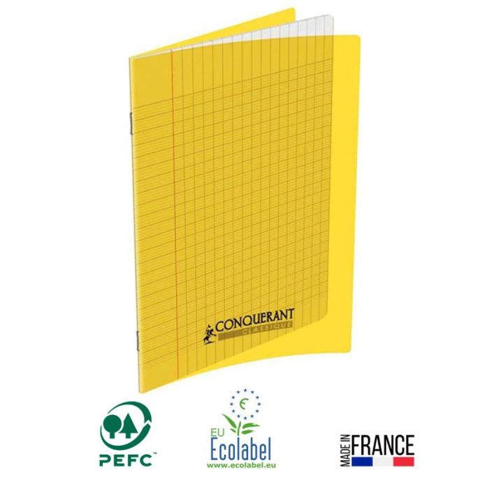 Cahier Piqûre CONQUERANT 96 Pages 90 Gr Seyès 21x29.7cm - Jaune