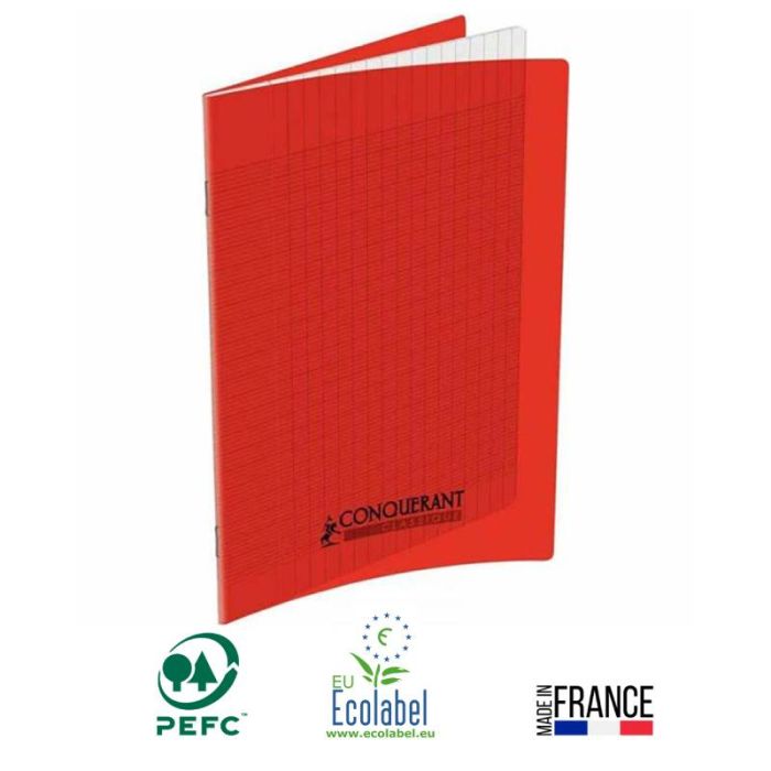 Cahier Piqûre CONQUERANT 96 Pages 90Gr Seyès 21x29,7 cm - Rouge