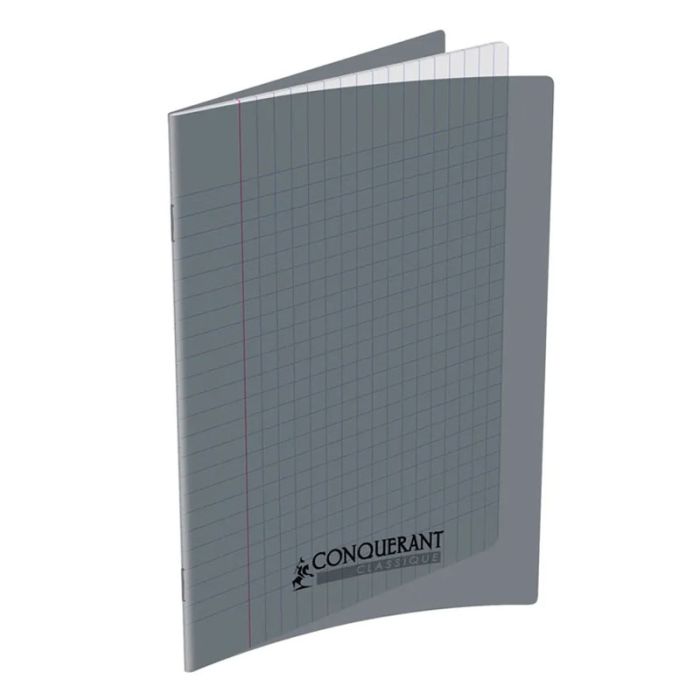 Cahier Piqûre CONQUERANT 96 Pages Seyès 90gr 17x22 cm - Gris