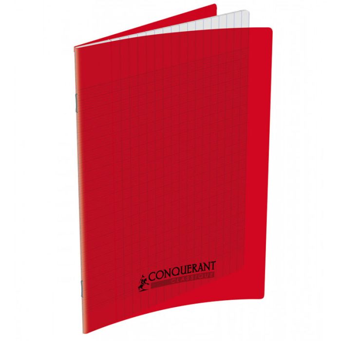 Cahier Piqûre CONQUERANT 96 Pages Seyès 90gr 17x22 cm - Rouge