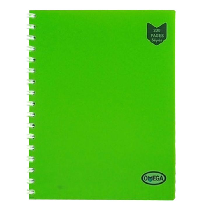 Cahier Wiro OMEGA 200 Pages 17x22 cm 60g Avec Couverture Plastique - Vert Pistache