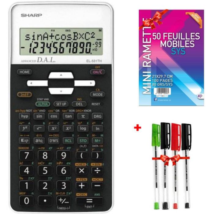 Calculatrice Scientifique en Blister SHARP EL-531TH - Blanc