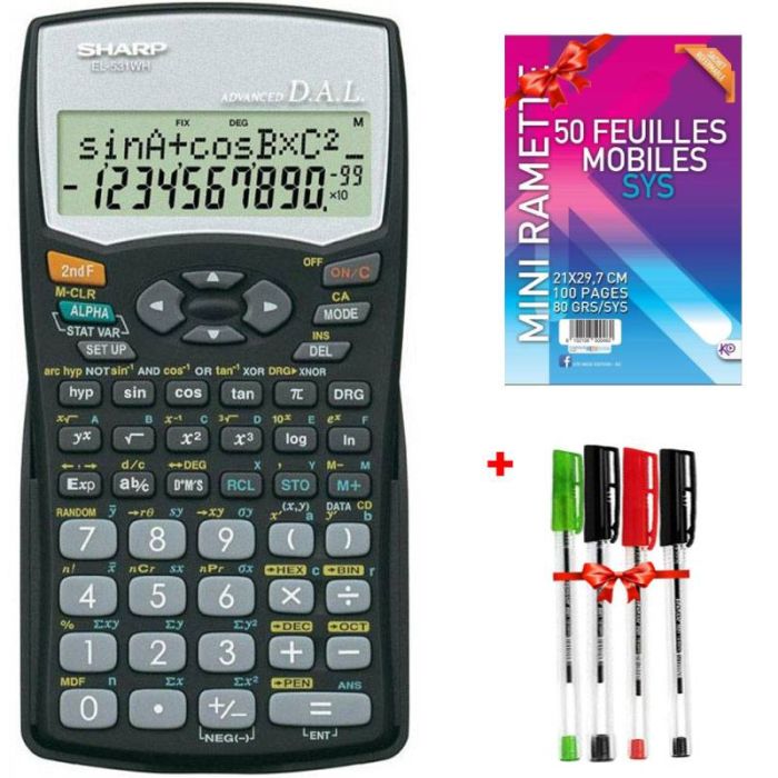 Calculatrice Scientifique SHARP EL-531WH - Noir