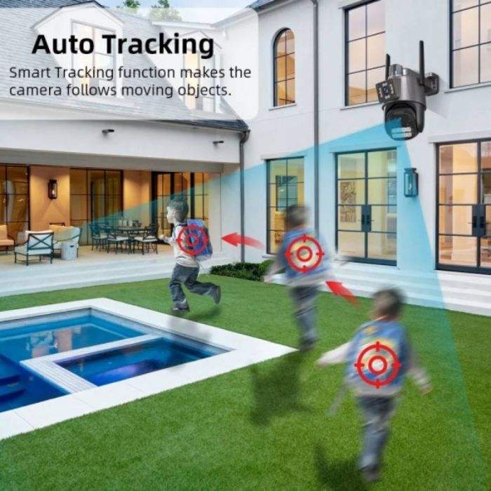 Caméra de Surveillance double Wi-Fi intelligente Jortan JT-9687