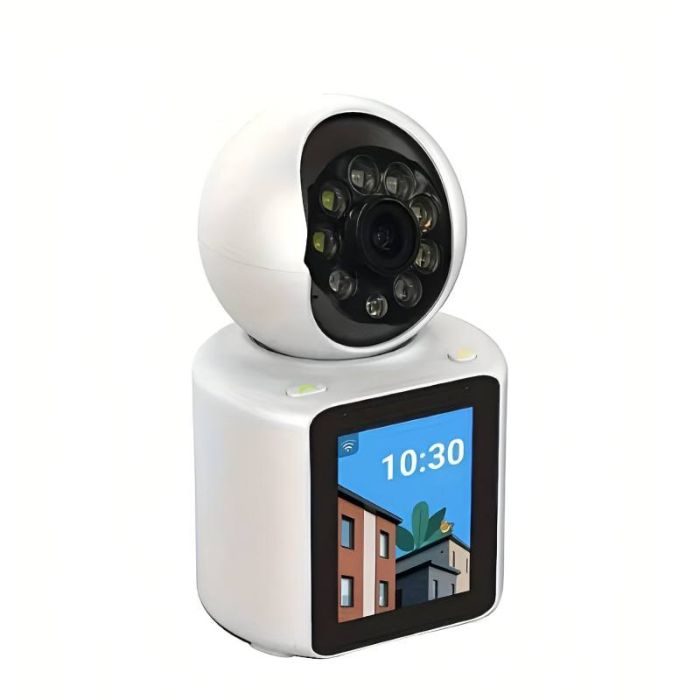 caméra de surveillance IP Sans fil Avec Appels vidéo et Ecran  - Blanc 