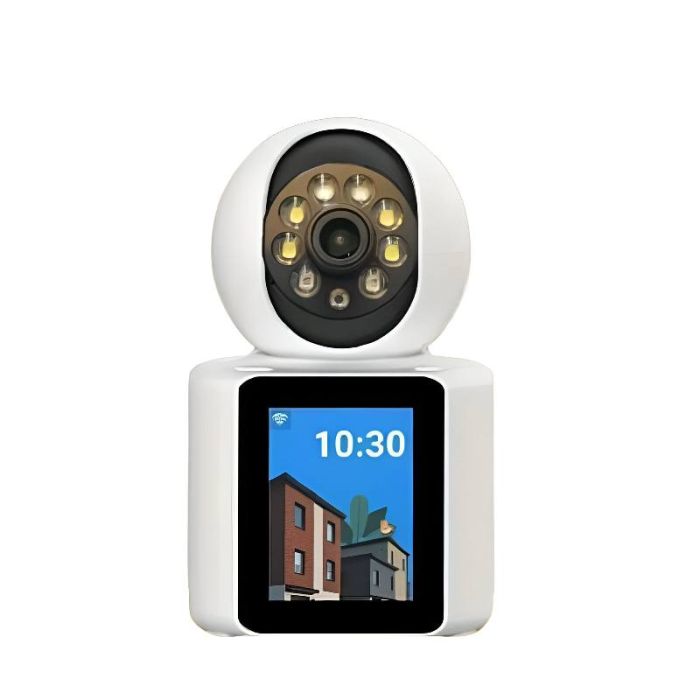 caméra de surveillance IP Sans fil Avec Appels vidéo et Ecran  - Blanc 