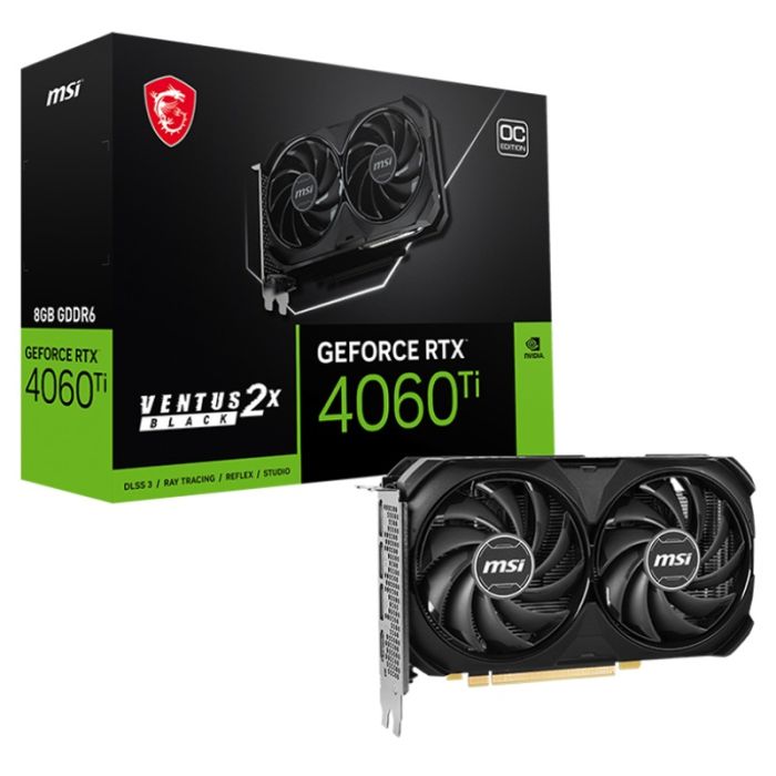 Carte Graphique Gamer MSI GeForce RTX 4060 Ti VENTUS 2X BLACK 8G OC