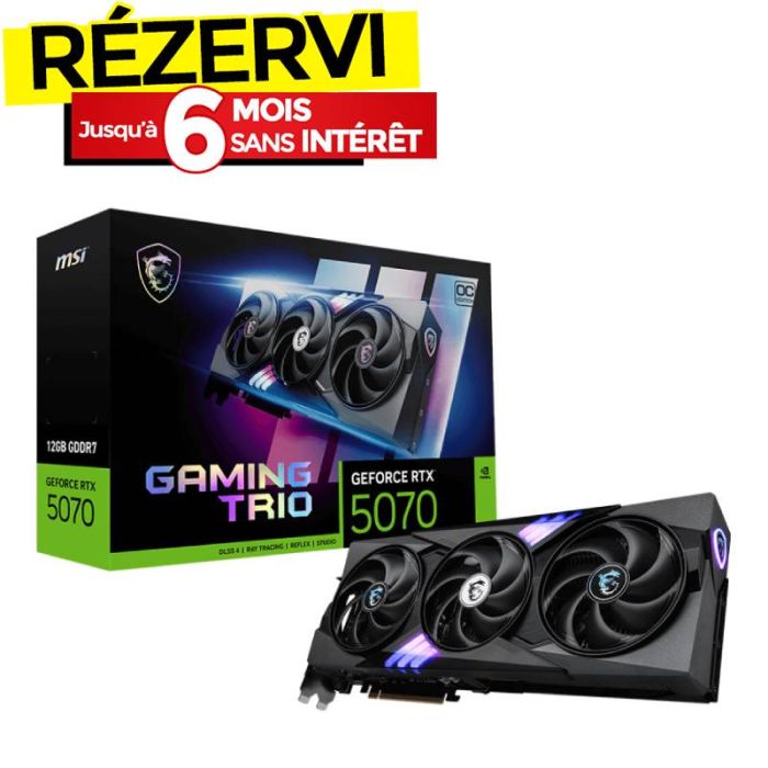 Carte Graphique Gamer MSI GeForce RTX 5070 12G GAMING TRIO OC