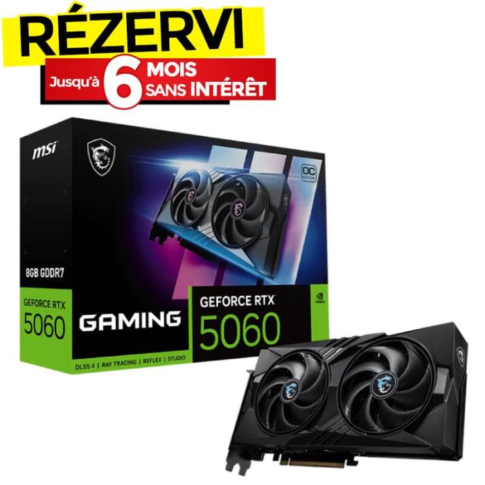 Carte Graphique MSI GeForce RTX 5060 8G GAMING OC
