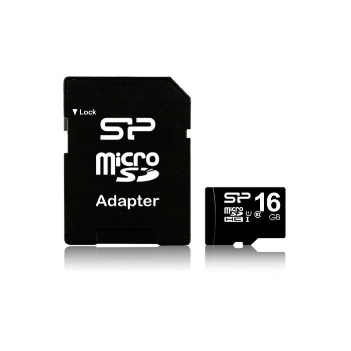 Carte Mémoire SILICON POWER 16Go Class 10 avec Adaptateur