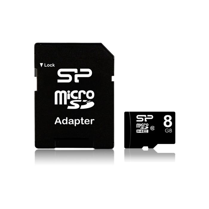 Carte Mémoire SILICON POWER 8Go Class 10 avec Adaptateur