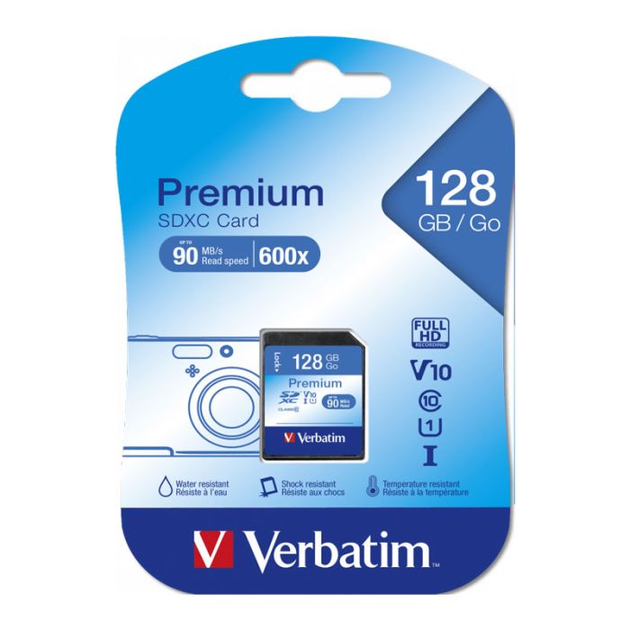 Carte mémoire VERBATIM MicroSDXC 128 Go CLASSE 10