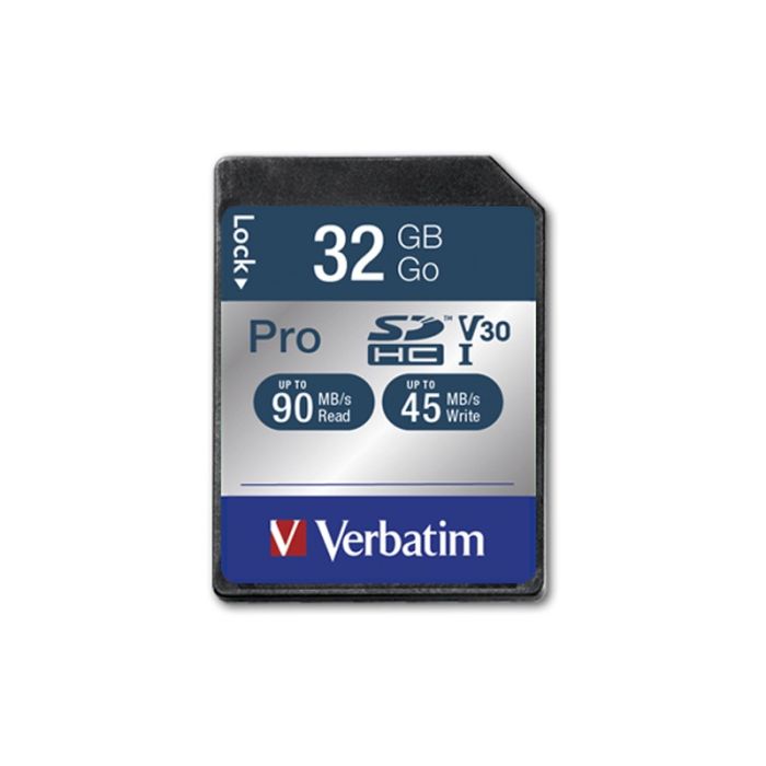 Carte mémoire VERBATIM Pro U3 32Go Micro SDHC CLASSE 10 UHS-I