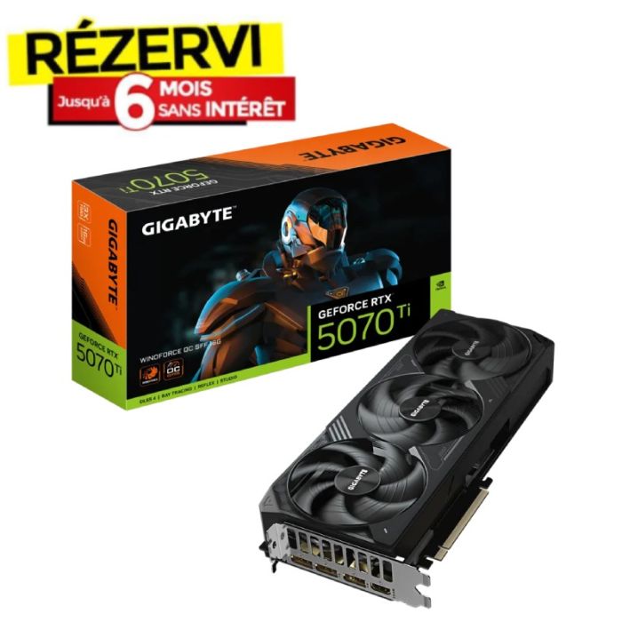 Carte Graphique GIGABYTE GeForce RTX 5070 Ti WINDFORCE OC SFF 16G
