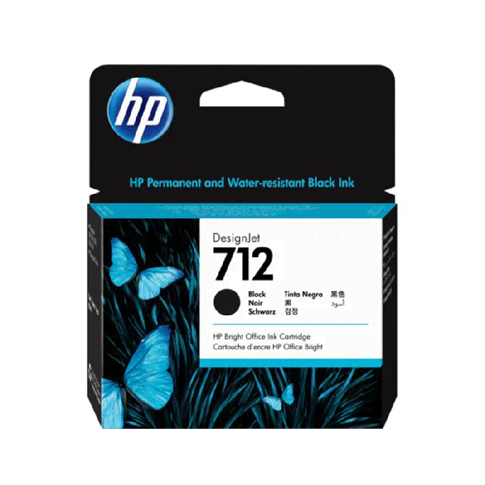 Cartouche d'encre HP d'origine 712 Pour Traceur T230 80ml - Noir 