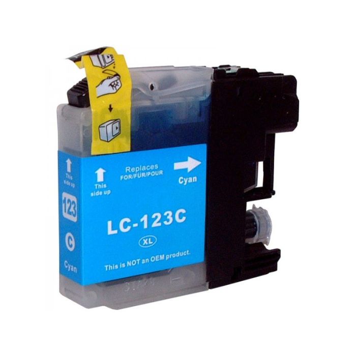 Cartouche Jet d'Encre Adaptable Brother LC123C - Cyan (LC-123_C_A)