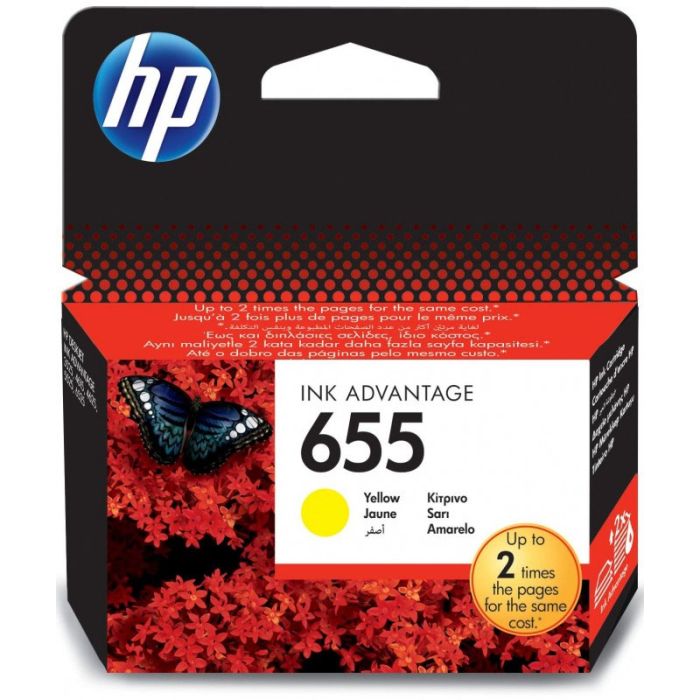 Cartouche Jet d'encre Original HP 655 - Jaune (CZ112AE)