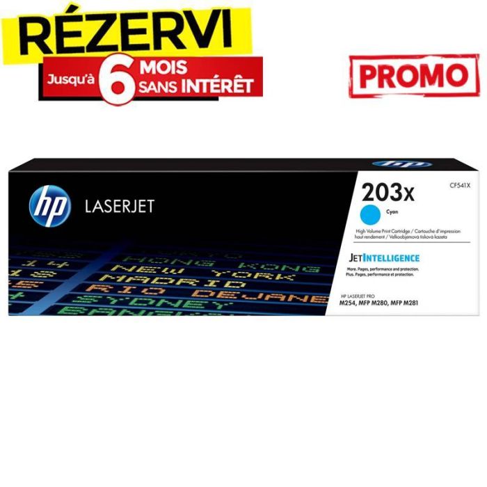 Toner LaserJet original HP 203X - Cyan (CF541X)