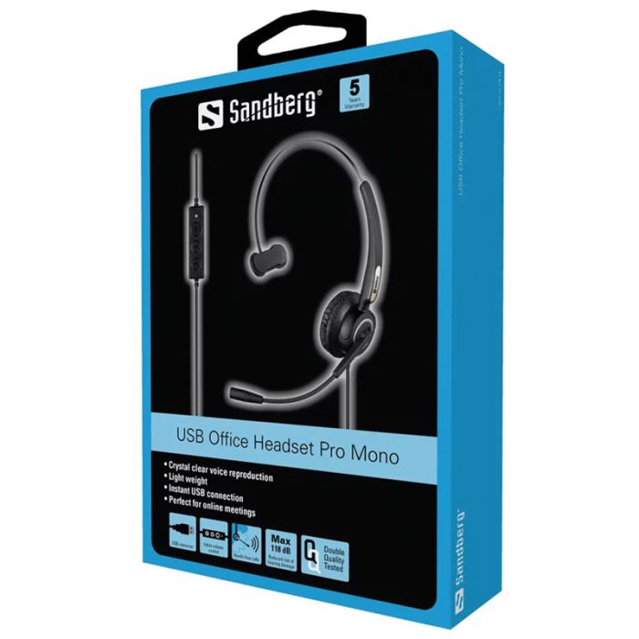 Casque Filaire SANDBERG PRO MONO 126-14 USB - Noir