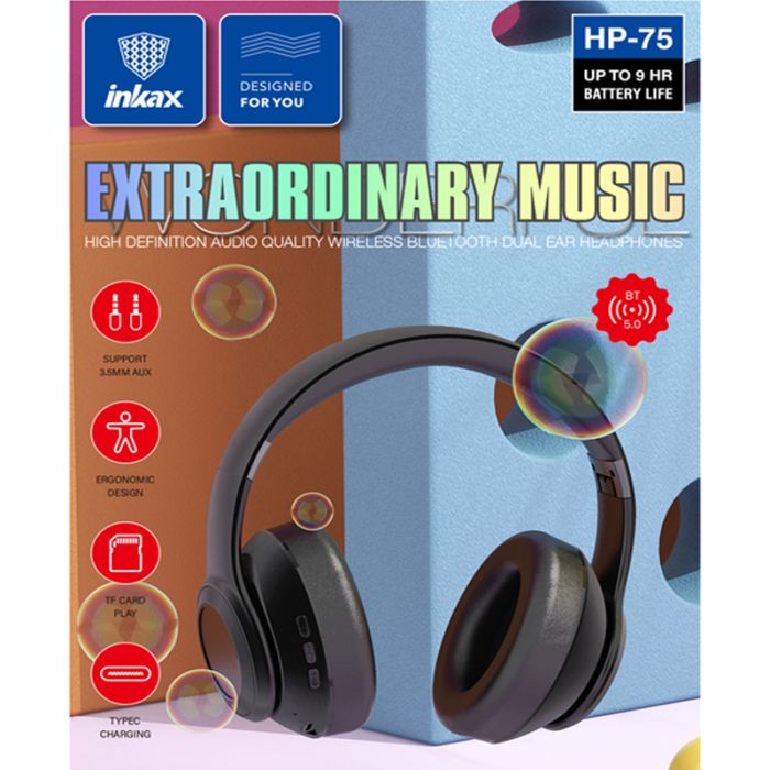 Casque Sans Fil INKAX HP75 - Noir