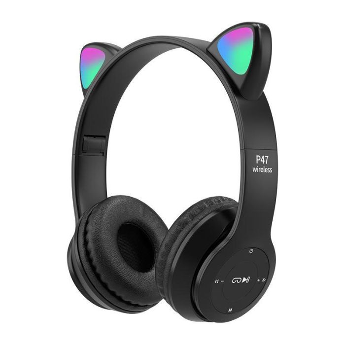 Casque Sans Fil P47M Cat - Noir(P47M-CAT-NOIR)