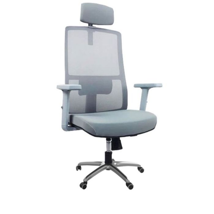 Chaise de Direction Geox Avec Accoudoirs & Repose tête - Gris (GD-0002550-GRIS-CHROMEE)