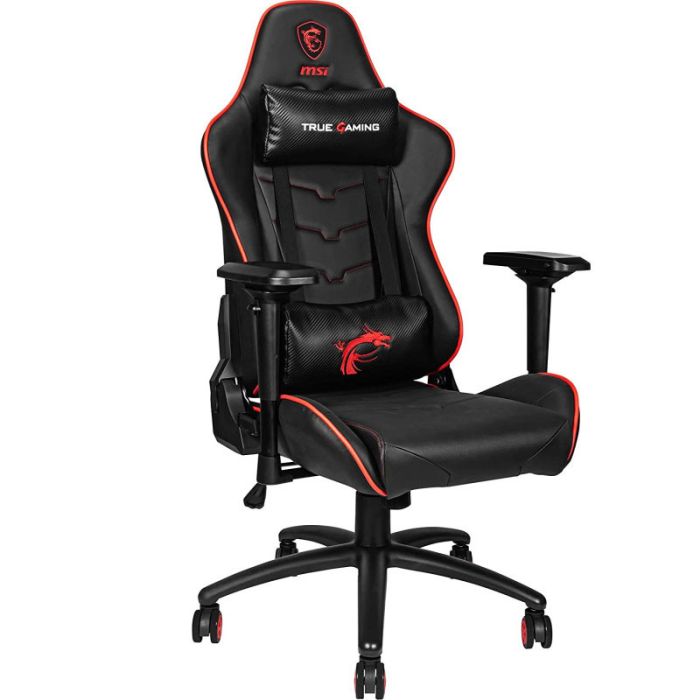 Chaise Gaming MSI Mag CH120X En Cuir PVC Avec Accoudoirs Rembourrés - Noir & Rouge