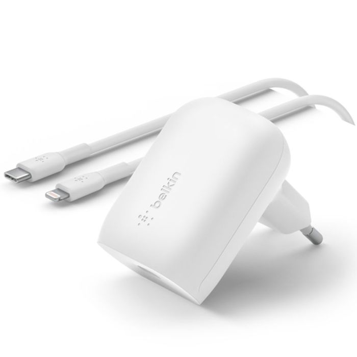 Chargeur BELKIN Boost Charge 30W PD Avec Câble PPS USB-C Vers Lightning - Blanc