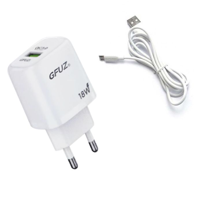 Chargeur CH-72M 18W Avec Câble Micro-USB - Blanc