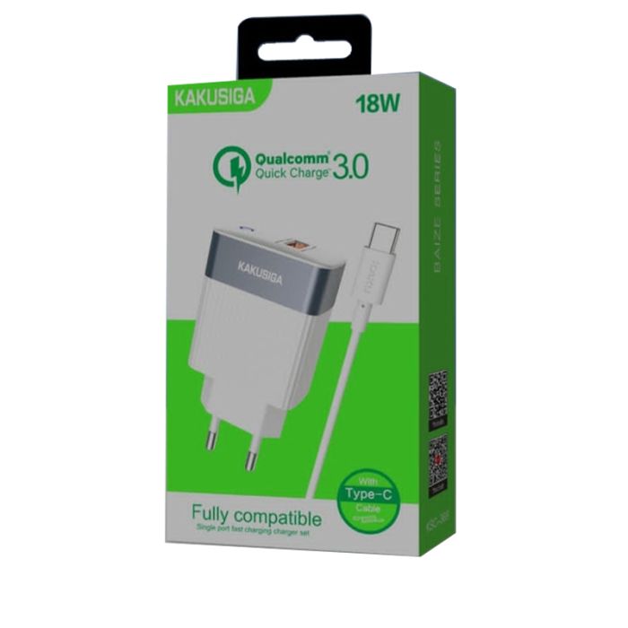 Chargeur KAKU KSC-369 Fully Compatible QC3.0 Type-C 18W - Blanc