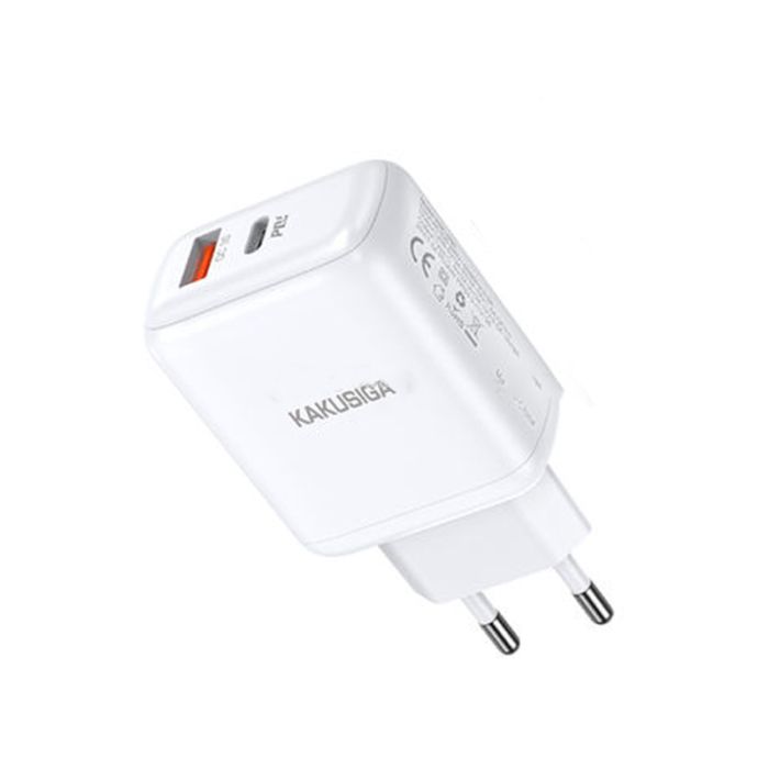 Chargeur KAKU KSC-668 Double Ports Fast Charge BOLIAN PD30W QC3.0 - Blanc