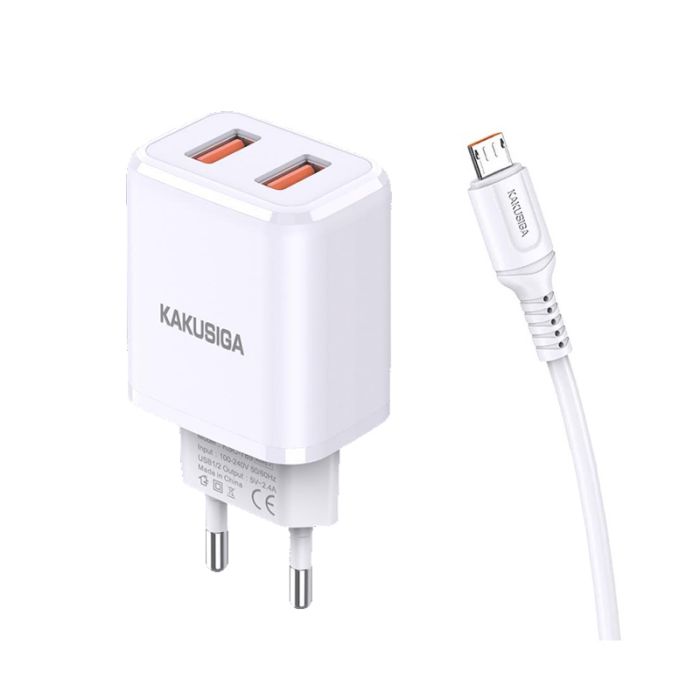 Chargeur KAKU KSC-793 Double USB Smart Charge Micro-USB 2.4A - Blanc