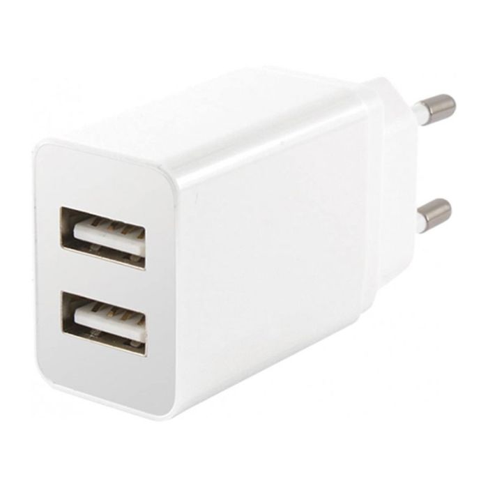 Chargeur KSIX Dual USB-A 12W - Blanc