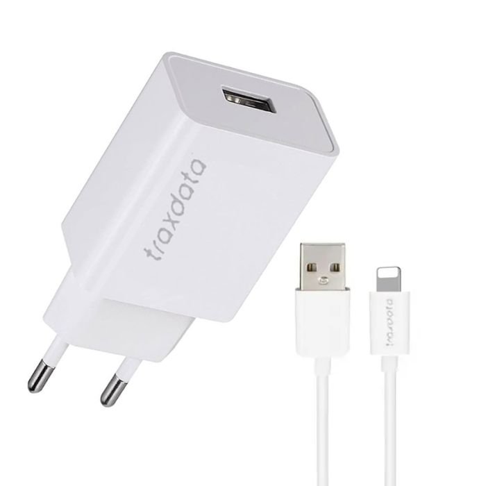 Chargeur TRAXDATA TRA M03 USB Avec Câble Lightning - Blanc